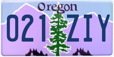 OR license plate 021ZIY