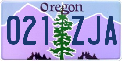 OR license plate 021ZJA