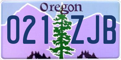 OR license plate 021ZJB