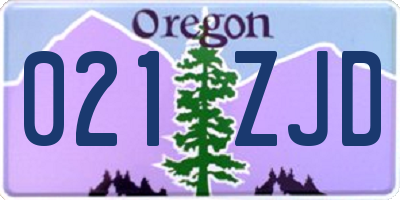 OR license plate 021ZJD