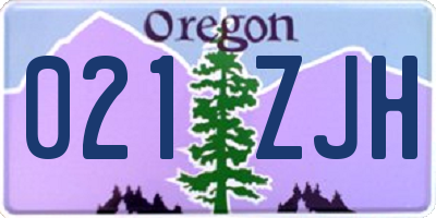 OR license plate 021ZJH
