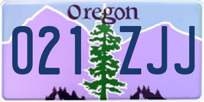 OR license plate 021ZJJ