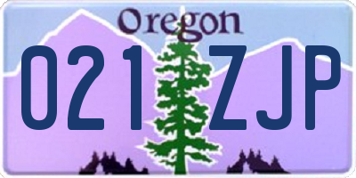 OR license plate 021ZJP
