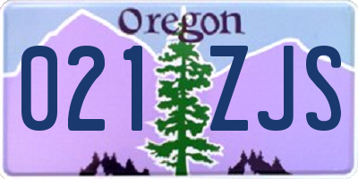 OR license plate 021ZJS