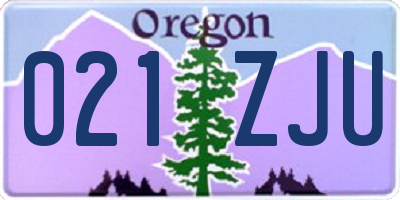 OR license plate 021ZJU