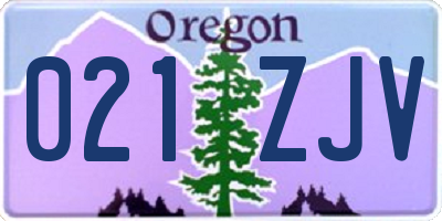 OR license plate 021ZJV