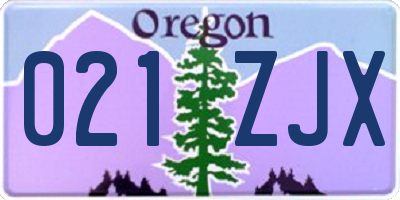 OR license plate 021ZJX