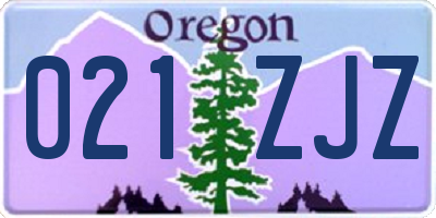 OR license plate 021ZJZ