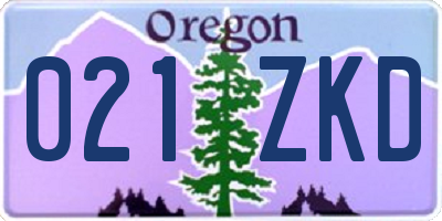OR license plate 021ZKD