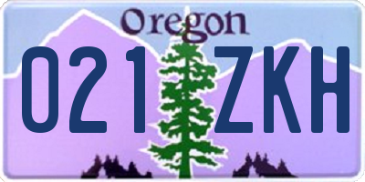 OR license plate 021ZKH