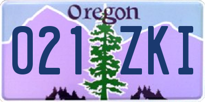 OR license plate 021ZKI