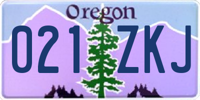 OR license plate 021ZKJ