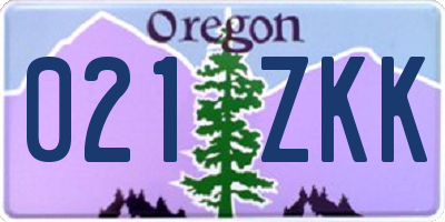 OR license plate 021ZKK