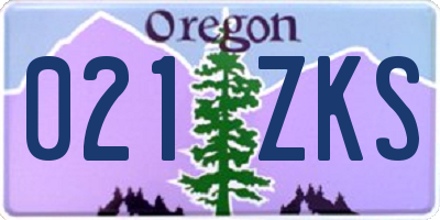 OR license plate 021ZKS