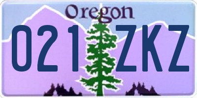 OR license plate 021ZKZ
