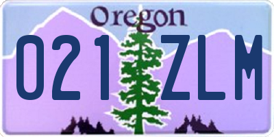OR license plate 021ZLM