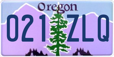 OR license plate 021ZLQ