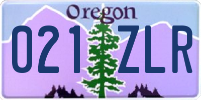 OR license plate 021ZLR