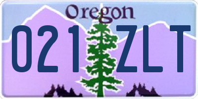 OR license plate 021ZLT