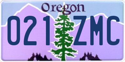 OR license plate 021ZMC