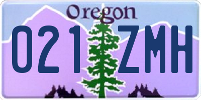 OR license plate 021ZMH