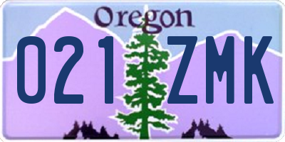 OR license plate 021ZMK