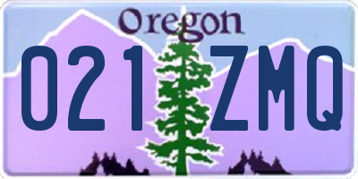 OR license plate 021ZMQ