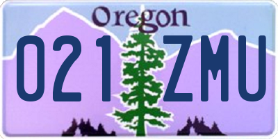 OR license plate 021ZMU