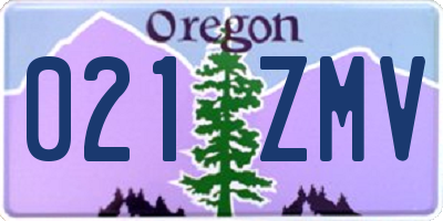 OR license plate 021ZMV