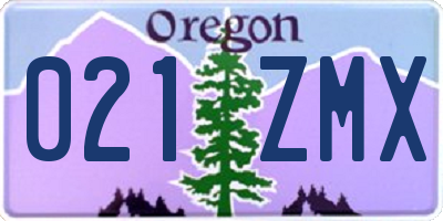 OR license plate 021ZMX