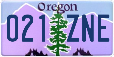 OR license plate 021ZNE