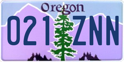 OR license plate 021ZNN