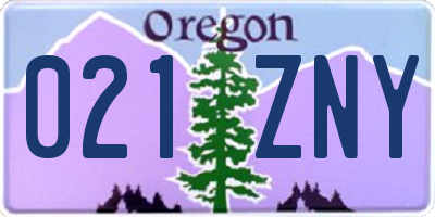 OR license plate 021ZNY