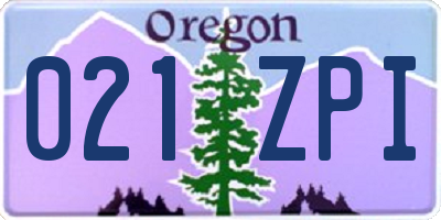 OR license plate 021ZPI