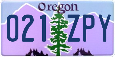 OR license plate 021ZPY