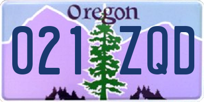 OR license plate 021ZQD