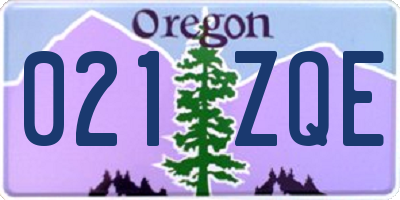 OR license plate 021ZQE
