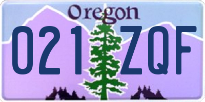 OR license plate 021ZQF