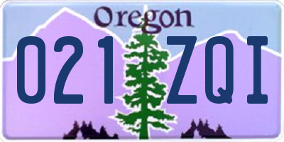 OR license plate 021ZQI