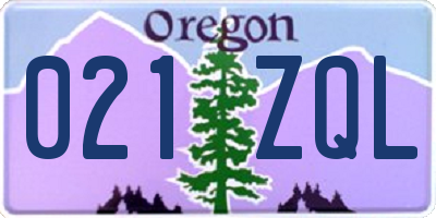 OR license plate 021ZQL