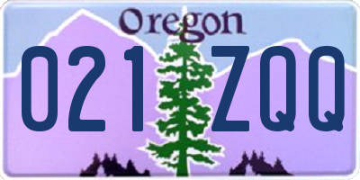 OR license plate 021ZQQ