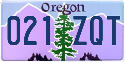 OR license plate 021ZQT