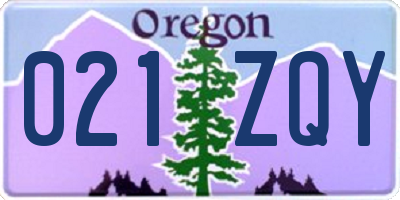 OR license plate 021ZQY