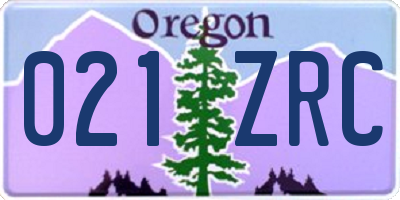 OR license plate 021ZRC
