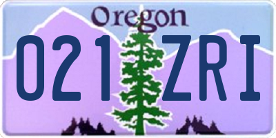 OR license plate 021ZRI