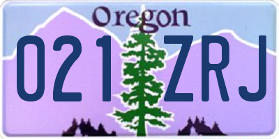 OR license plate 021ZRJ