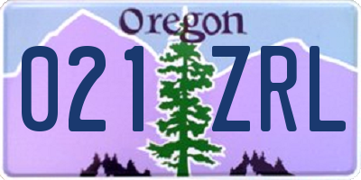 OR license plate 021ZRL