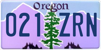 OR license plate 021ZRN