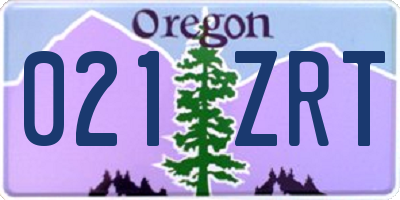 OR license plate 021ZRT