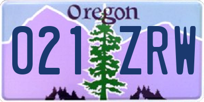 OR license plate 021ZRW
